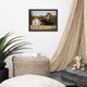 Patriotic Barn in Field Aged Effect Framed Photo Paper Wall Art Prints, Black, 12" X 16"