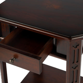 Moyer Wood Side Table With Storage, Dark Brown