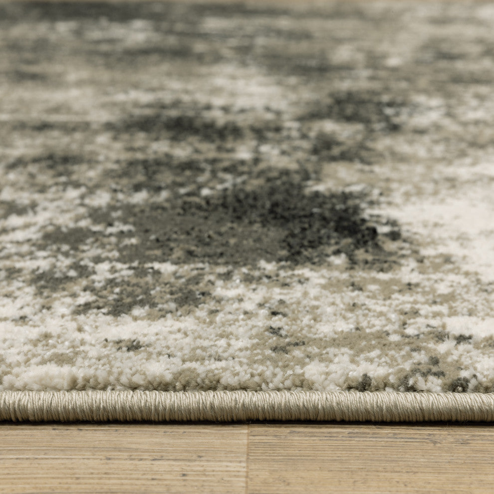 Vander Casual Abstract Power-Loomed Area Rug, Charcoal/Beige, 9'10"x12'10"