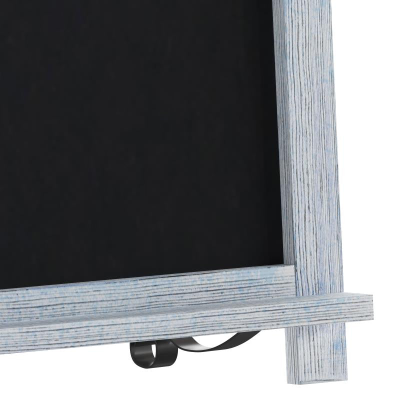 Canterbury Magnetic Chalkboard WithMetal Scrolled Legs, Hang or Countertop Board, 12" X 17" - Rustic Blue