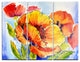 "Bouquet of Full Blown Poppies" Glossy Metal Wall Art, 3 Panels, 36"x28"