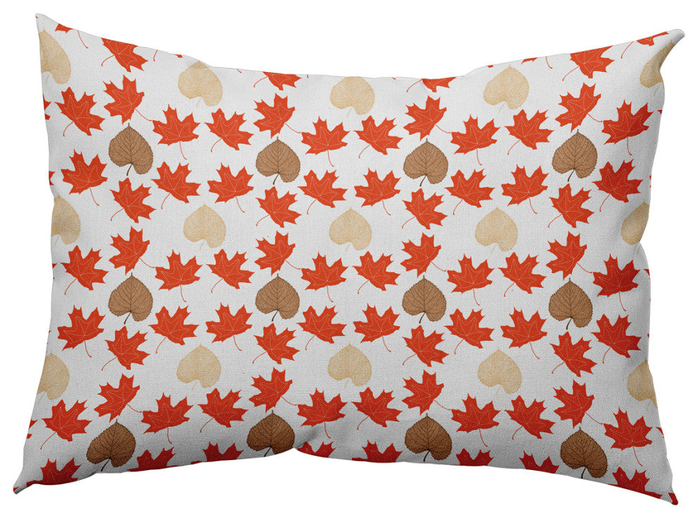 Lots of Leaves Accent Pillow, Harvest Orange, 14"x20"