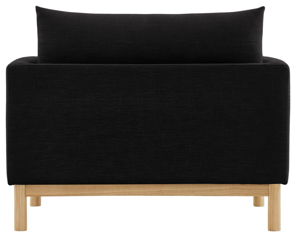 Langham Linen Textured Fabric Upholstered Chair, Black