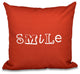 18"x18" Happy Smile, Word Print Pillow, Red