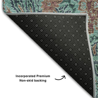 Premium Machine Washable Mayfield AMF660 Teal 1'8" x 2'6" Rug