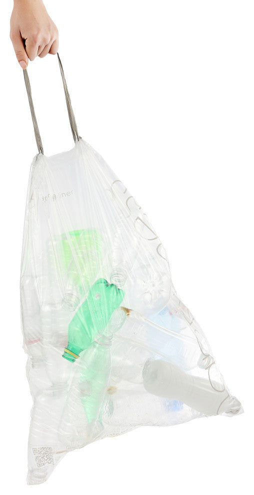 happimess Drawstring Trash Can Liner,, 60-Count, 3-Packs of 20 Liners, Clear, 5.3 Gallons