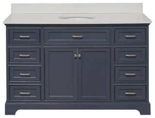 Aria 60" Bathroom Vanity, Marine Gray, Quartz, Single Vanity