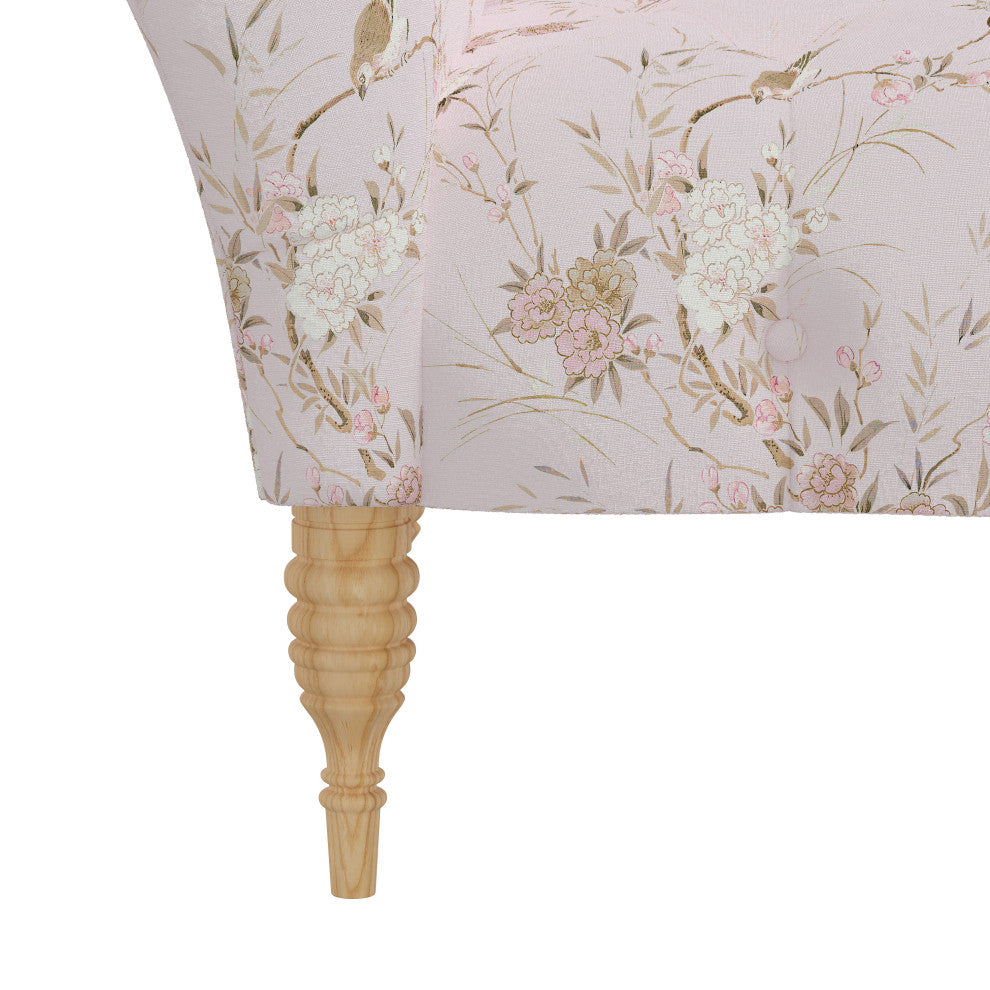 Rachel Ashwell Chaise, Sc Bird Chinoiserie Pink