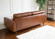 Hammond Mid-Century Leather Stationary Sofa, Camel Brown
