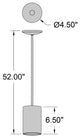 Pilson Small Pendant, Matte Black, Rigid Stem