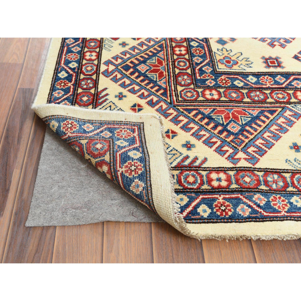 Ivory Afghan Special Kazak Soft Wool Hand Knotted Oriental Rug 9'10" x 13'8"
