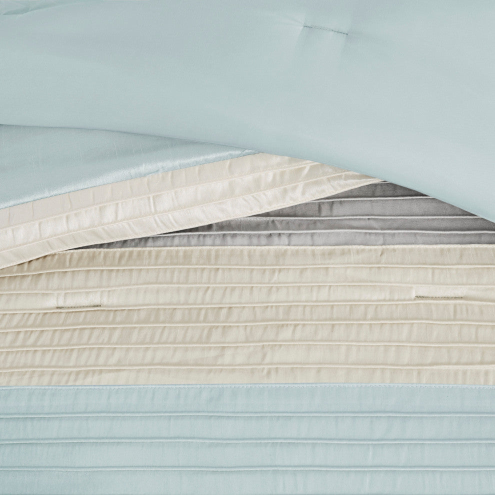 Madison Park Polyoni-Pieced Pleated 7-Piece Comforter Set, King