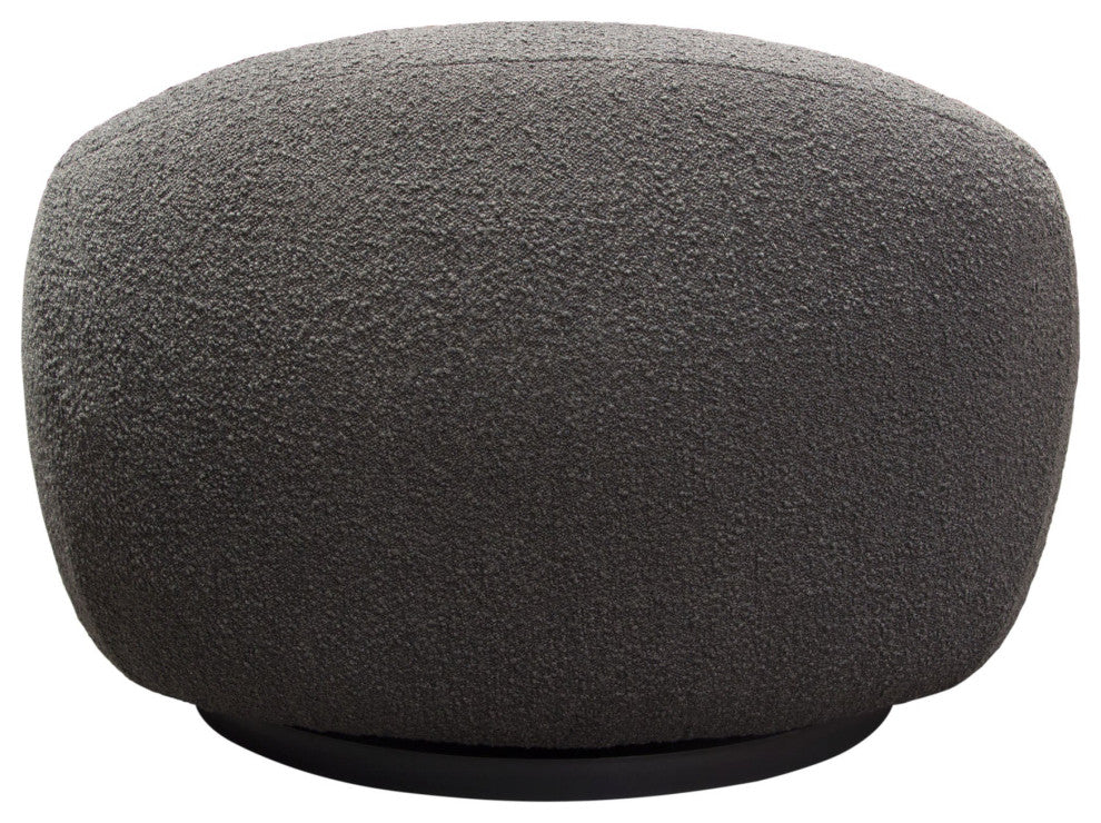 Pascal Swivel Chair With Boucle Textured Fabric, Charcoal