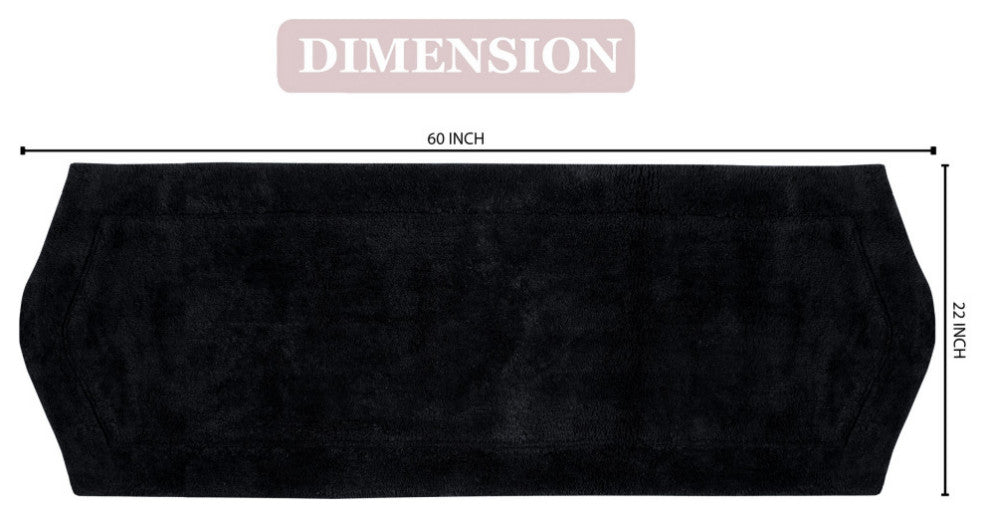 Waterford Bath Rug, 22"x60", Black
