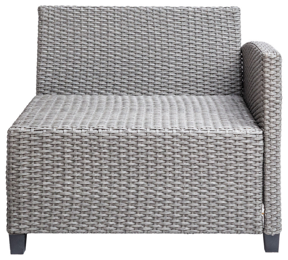 4 Pieces Outdoor Rattan Patio Sectional Sofa Set With Round Table
