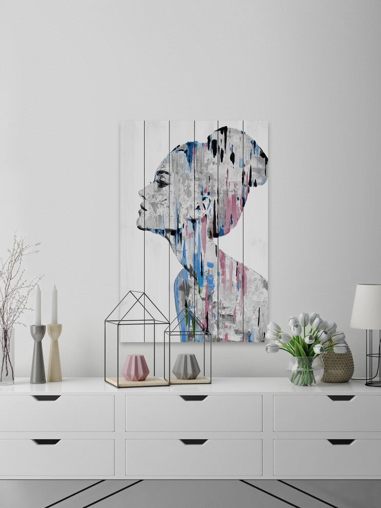 "I Feel Beautiful" Painting Print on White Wood, 24"x36"