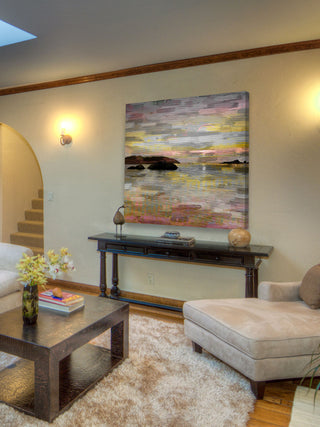 "Pastel Lake" Painting Print on Wrapped Canvas, 48"x48"