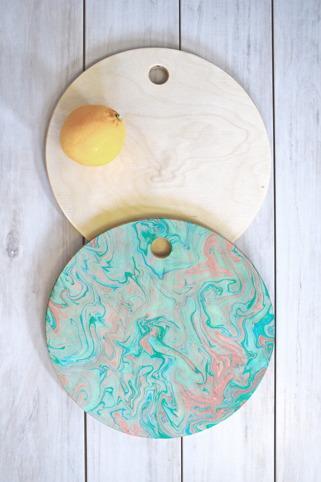 Lisa Argyropoulos Marble Twist Cutting Board Round