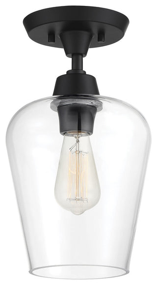 1-Light Semi-Flush Mount, Black