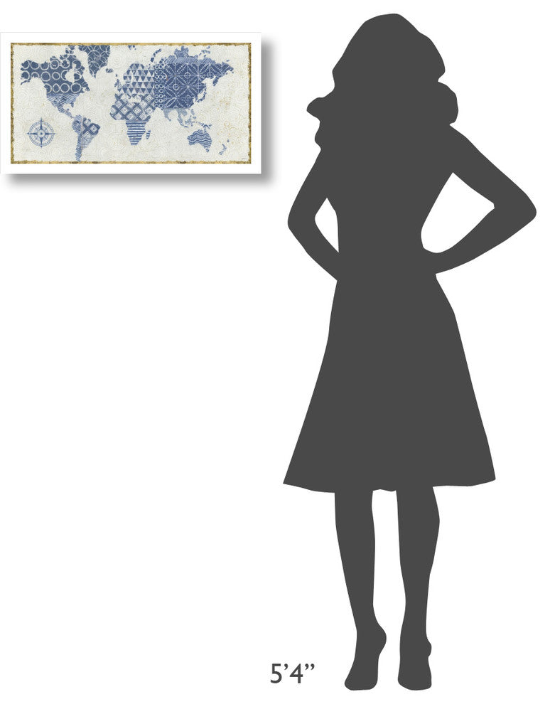 "Indigo Gild Map Maki" Digital Paper Print by Kathrine Lovell, 26"x14"