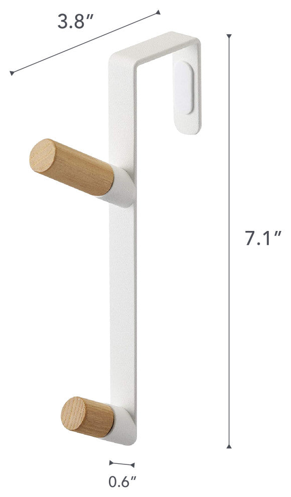 Over-the-Door Hook, Steel, White