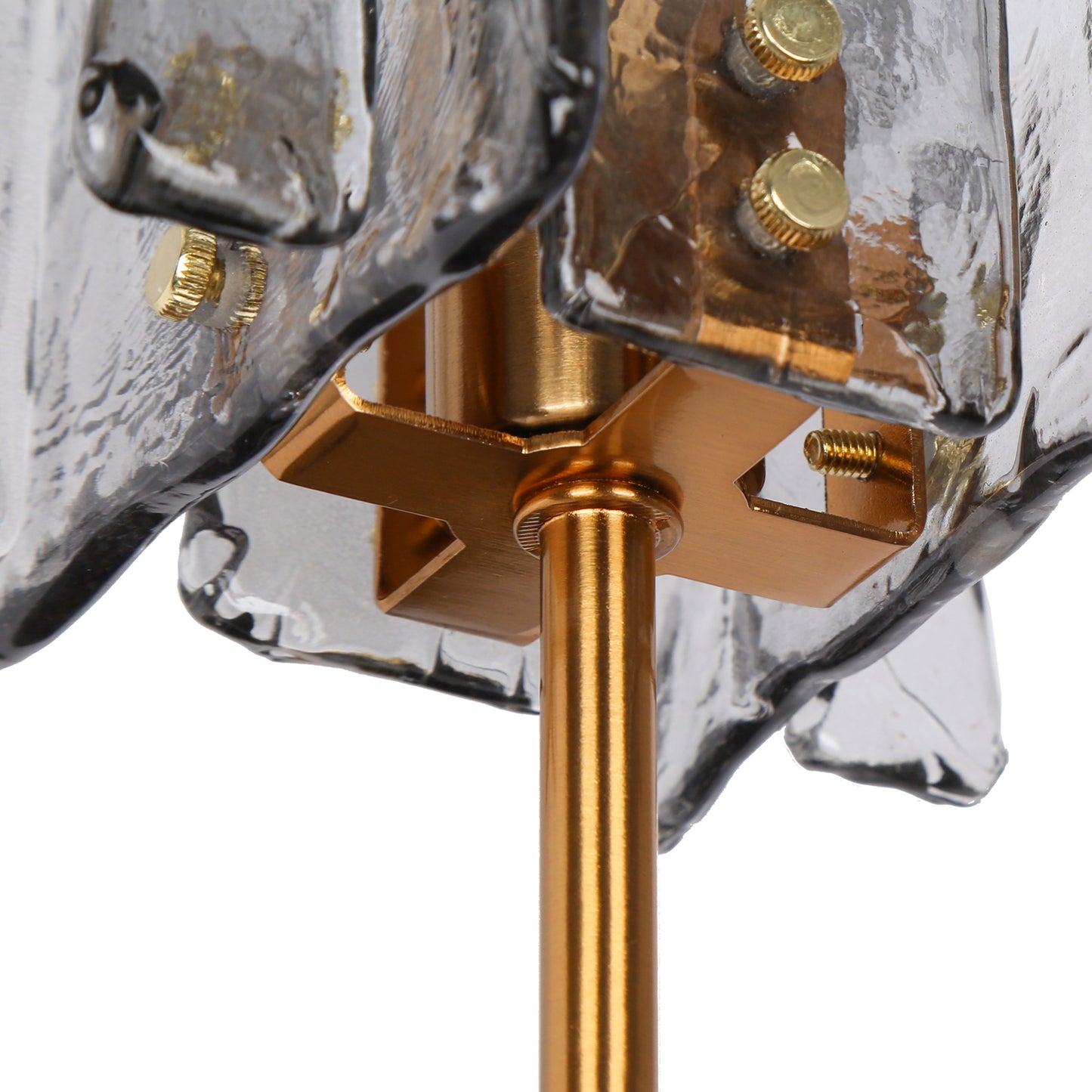 LNC Tucana Polished Gold and Matte Black Modern Wall Sconce, Textured Glass, 1 Light