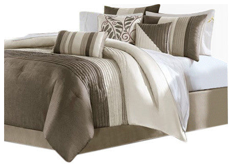 Madison Park Amherst 7 Piece Comforter Set, Natural