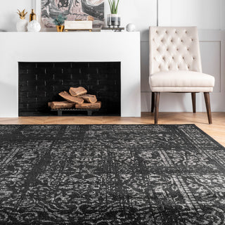 Nuloom Ring Around The Rosette Area Rug, Black 8'2"x11'6"