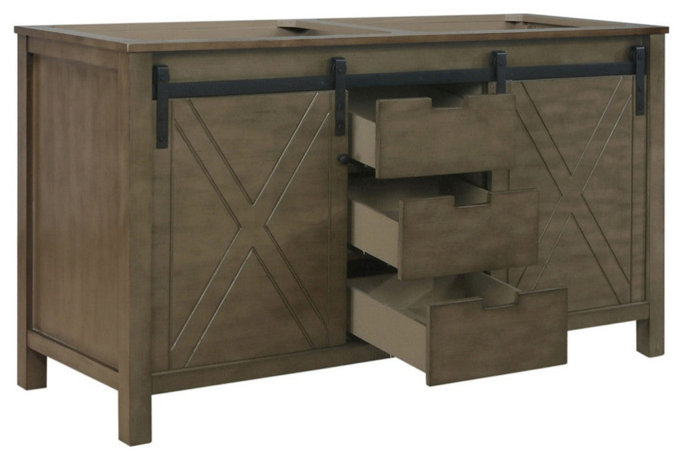 Marsyas 60" Rustic Brown Vanity Cabinet Only