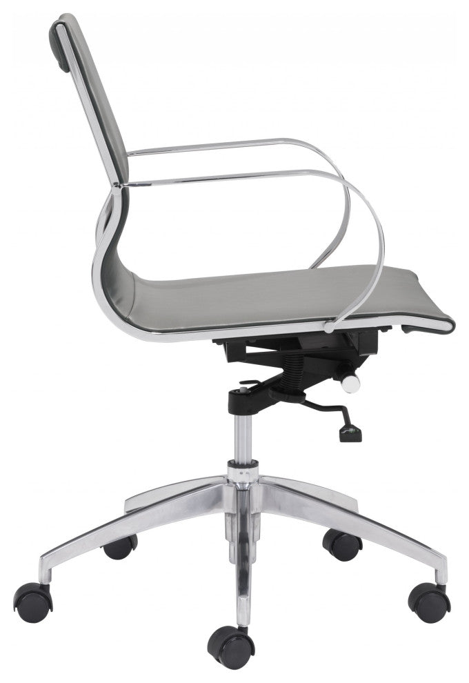Gray Ergonomic Conference Room Low Back Rolling Office Chair
