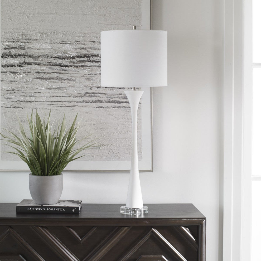 Uttermost Fountain White Marble Buffet Lamp 30040