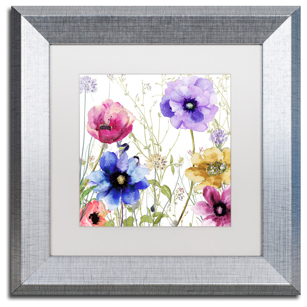 Color Bakery 'Summer Diary II' Matted Framed Art, Silver Frame, White Mat, 11x11