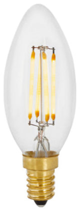 Candle Light Bulb 2700K E12 Non-Tinted, Set of 20