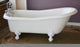 Ambassador White Slipper Clawfoot Tub With White Feet, No Drilled Faucet Hole