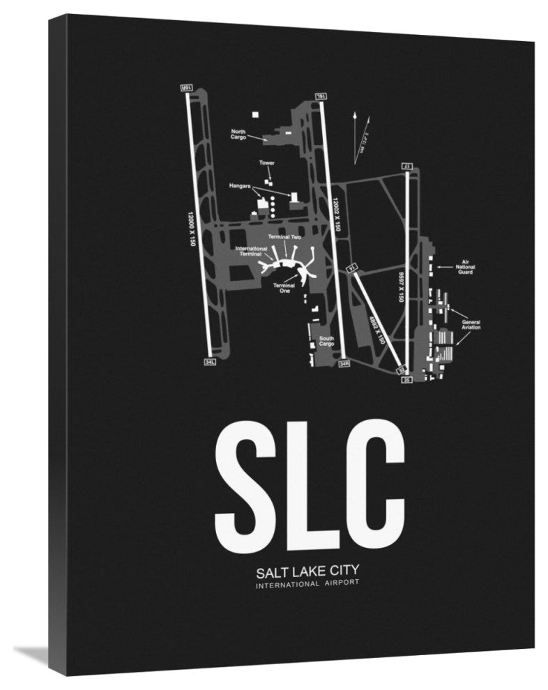 "Salt Lake City Airport Black" Fine Art Print