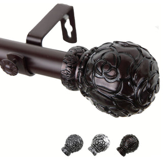 Davor 1" Curtain Rod, Mahogany, 160-240"