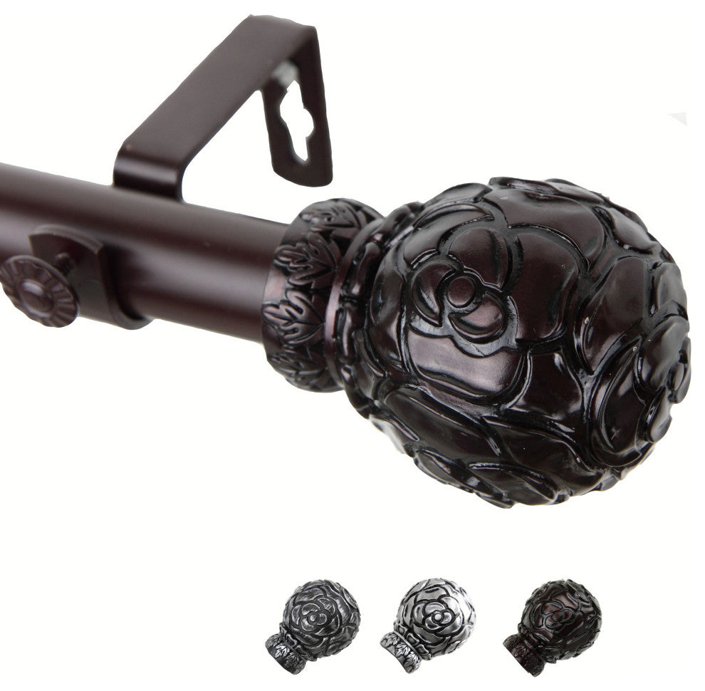 Davor 1" Curtain Rod, Mahogany, 160-240"