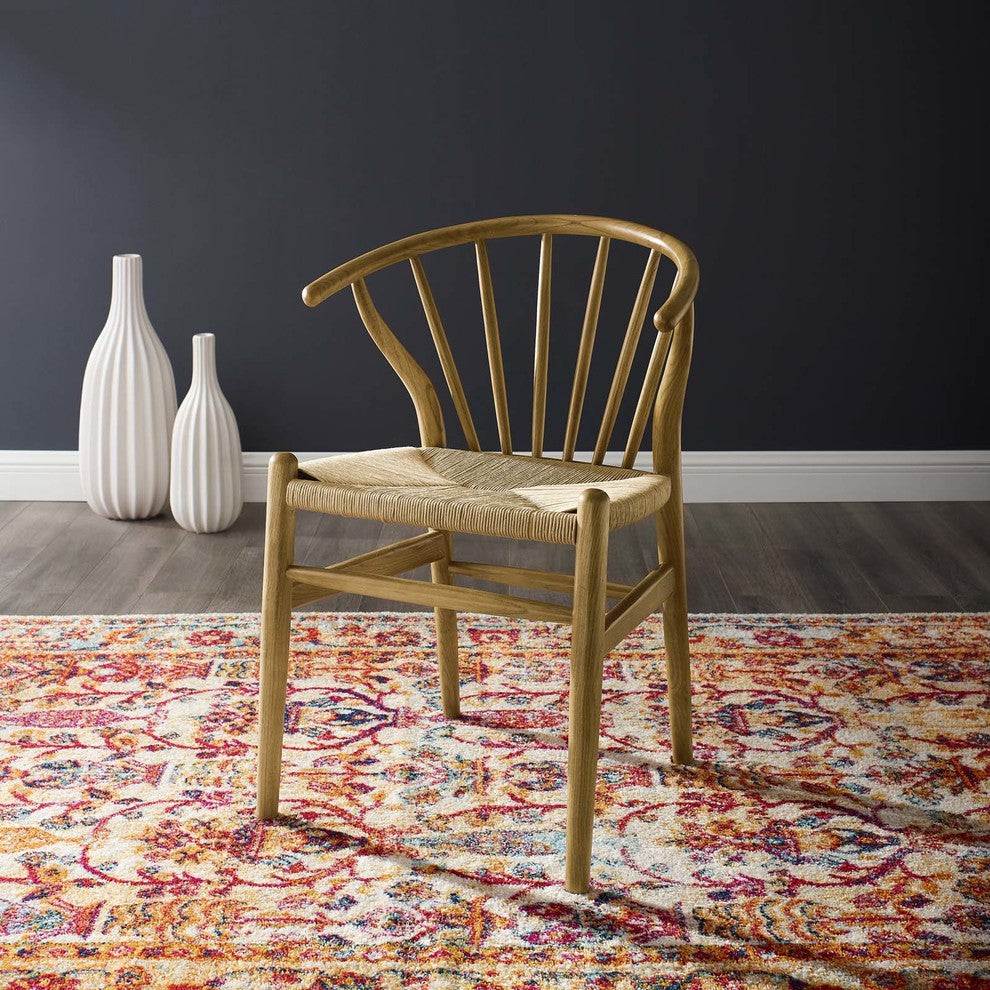 Natural Flourish Spindle Wood Dining Side Chair