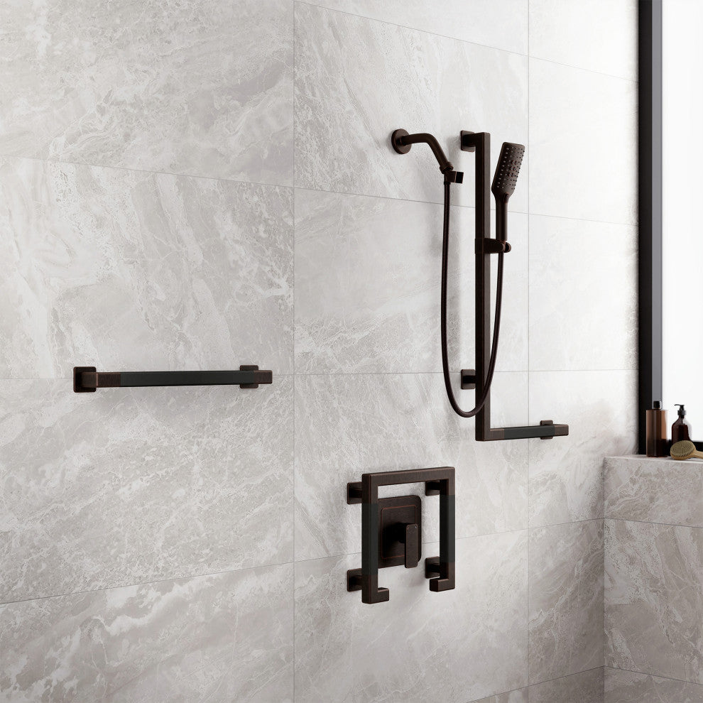 Seville Slide Bar With Handshower, 2.5 GPM, Oil Rubbed Bronze, Left