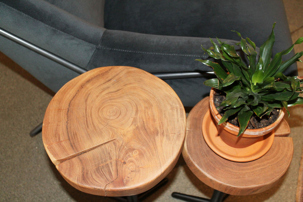 Organic Martini Tables, 2-Piece Set, Brown