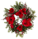 24" Amaryllis Wreath