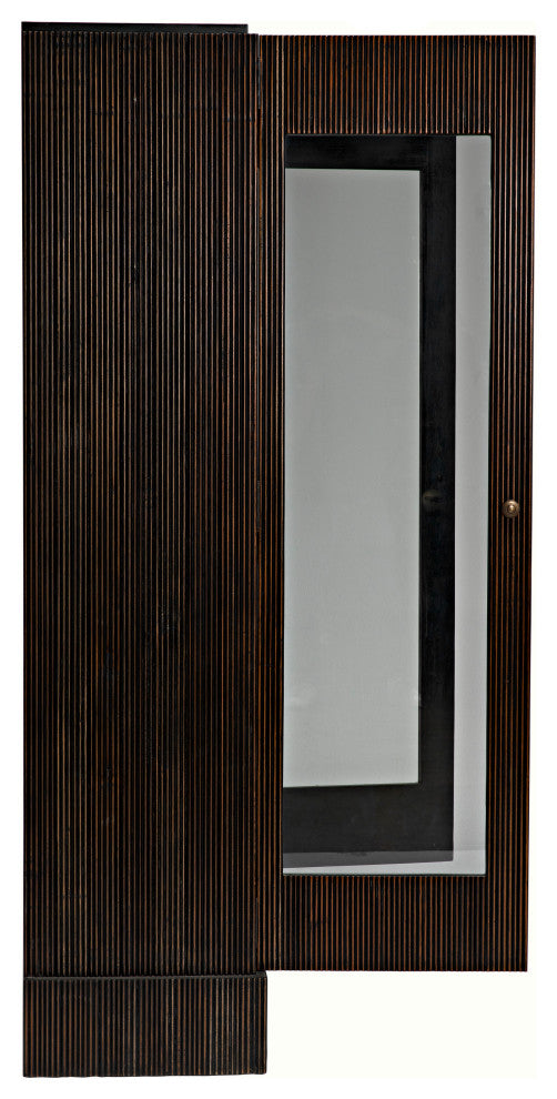 Noho Hutch, Hand Rubbed Black With Light Brown Trim