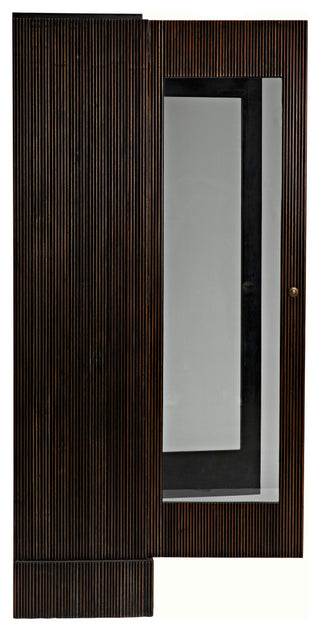 Noho Hutch, Hand Rubbed Black With Light Brown Trim