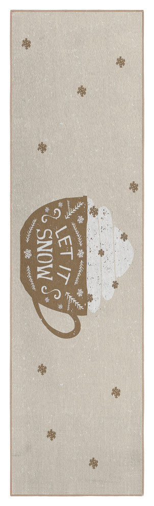 Indoor/Outdoor Wonderland WN7 Beige Machine Washable 2'3" x 7'6" Runner Rug