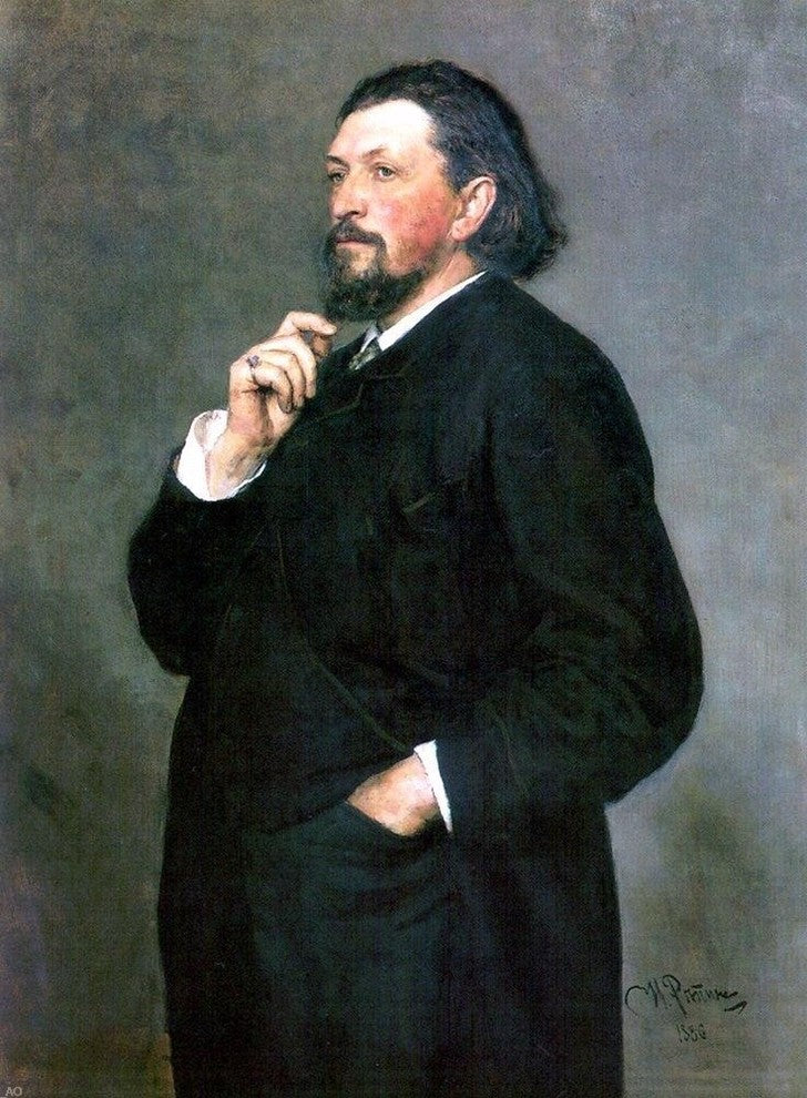 Ilia Efimovich Repin Portrait of Music Editor Wrapped Canvas, 21"x28"
