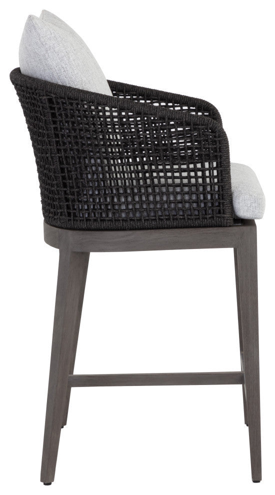 Capri Counter Stool, Smoke Grey, Copacabana Marble