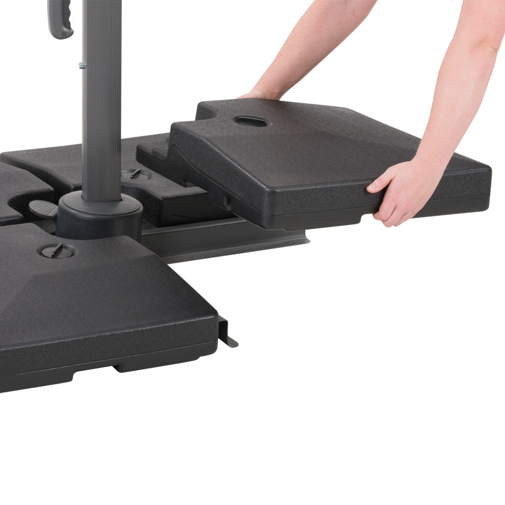 CorLiving Dark Gray Plastic Deluxe Patio Bases for Heavy & Offset Umbrellas