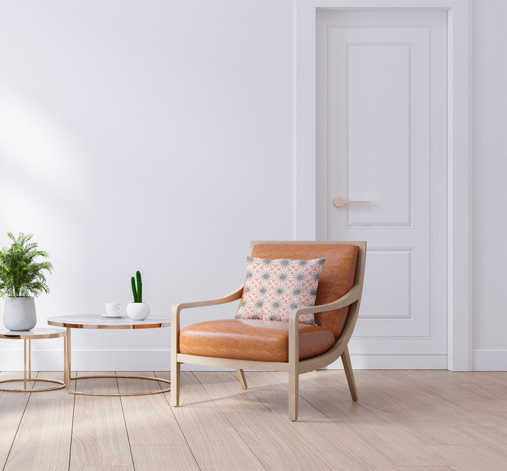 20" x 20" Sun Tile Decorative Indoor Pillow, Bright Orange