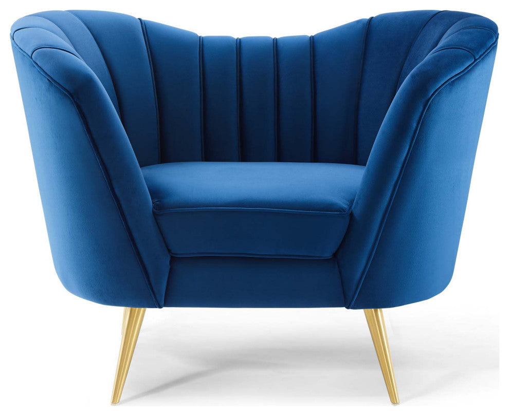 Opportunity Performance Velvet Armchair Navy