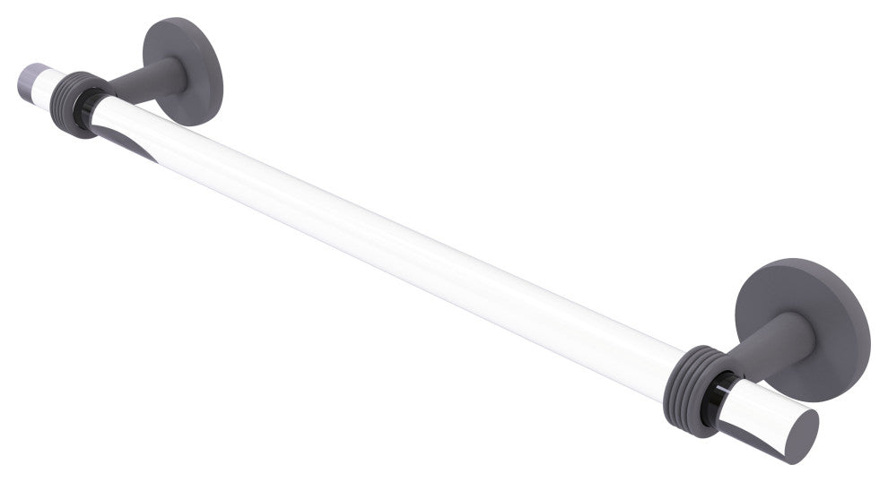 Clearview 24" Towel Bar with Groovy Accents, Matte Gray